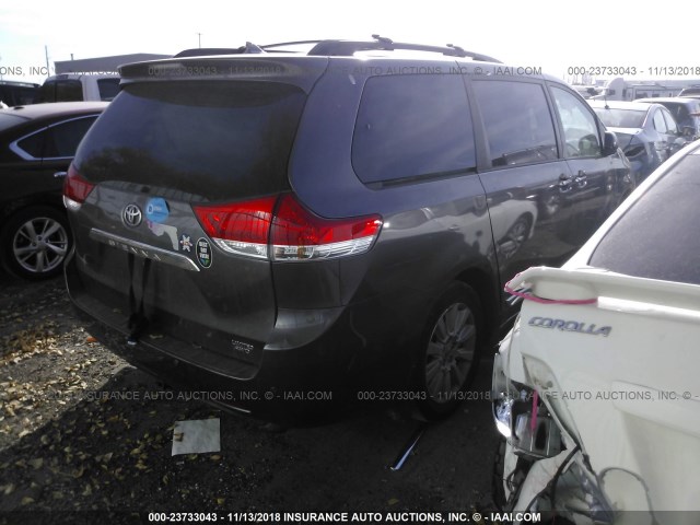 5TDDK3DC7BS030081 - 2011 TOYOTA SIENNA XLE/LIMITED GRAY photo 4