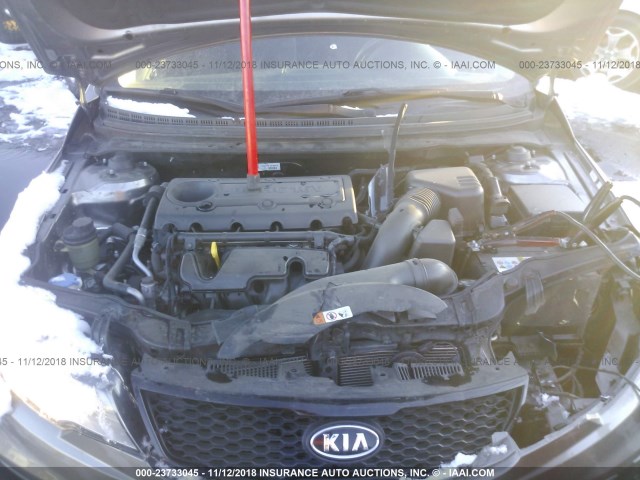 KNAFW6A38D5656991 - 2013 KIA FORTE SX GRAY photo 10