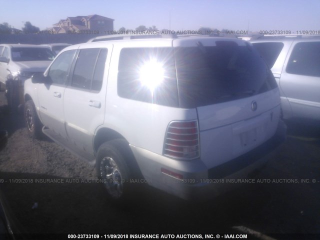 4M2ZU86W62ZJ20710 - 2002 MERCURY MOUNTAINEER  WHITE photo 3