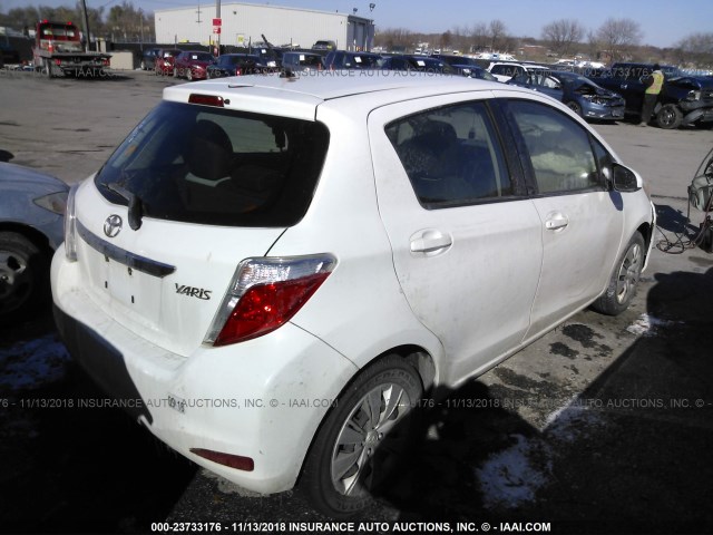 JTDKTUD30DD554438 - 2013 TOYOTA YARIS WHITE photo 4