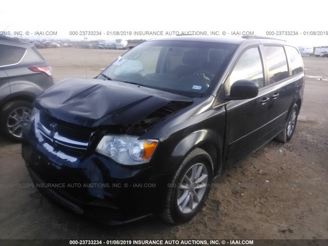 2C4RDGCG2ER429876 - 2014 DODGE GRAND CARAVAN SXT BLACK photo 2