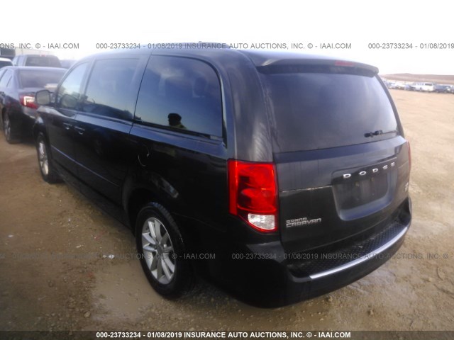 2C4RDGCG2ER429876 - 2014 DODGE GRAND CARAVAN SXT BLACK photo 3