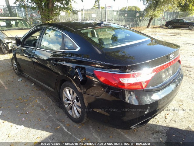 KMHFG4JG2DA250599 - 2013 HYUNDAI AZERA BLACK photo 3