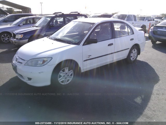 1HGES16385L020544 - 2005 HONDA CIVIC DX VP Ağ foto 2