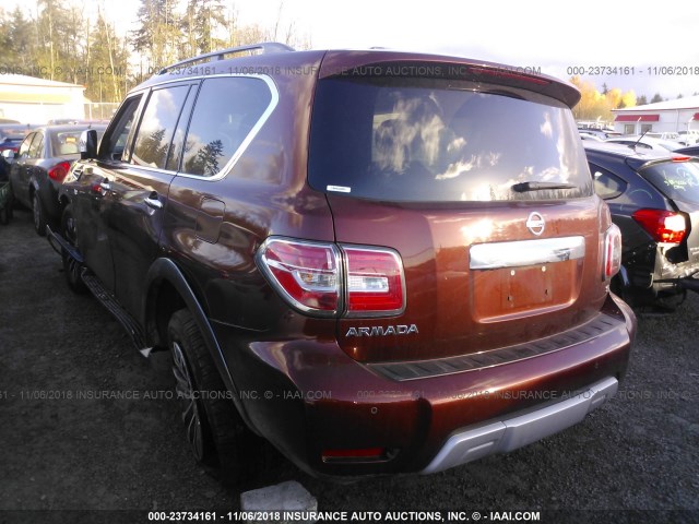 JN8AY2NCXJ9552263 - 2018 NISSAN ARMADA SV/SL/PLATINUM ORANGE photo 3