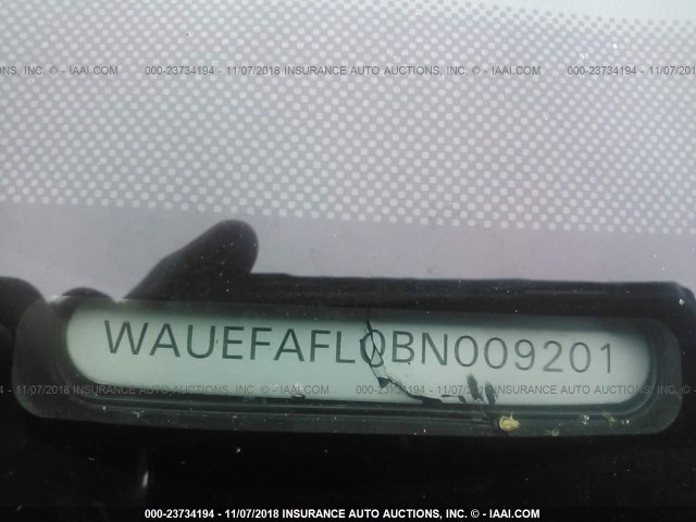 WAUEFAFL0BN009201 - 2011 AUDI A4 PREMIUM PLUS BLACK photo 9