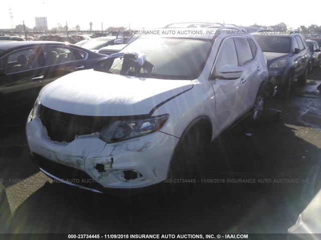 KNMAT2MT2GP625206 - 2016 NISSAN ROGUE S/SL/SV WHITE photo 2