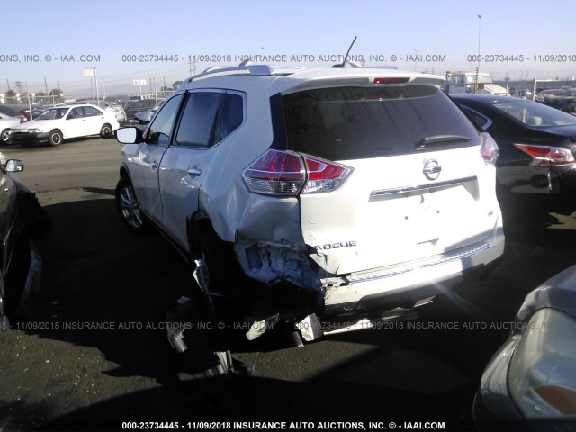 KNMAT2MT2GP625206 - 2016 NISSAN ROGUE S/SL/SV WHITE photo 3