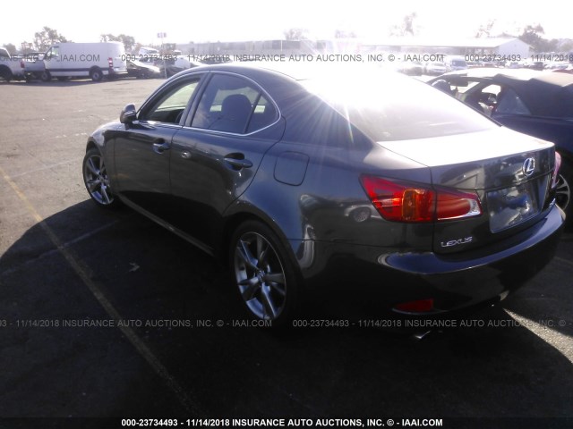 JTHBK262892093647 - 2009 LEXUS IS 250 GRAY photo 3