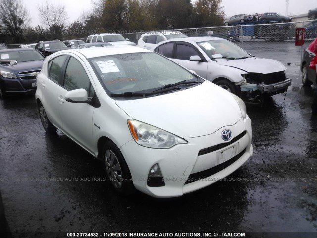 JTDKDTB31C1014655 - 2012 TOYOTA PRIUS C WHITE photo 1