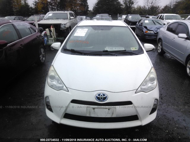 JTDKDTB31C1014655 - 2012 TOYOTA PRIUS C WHITE photo 6