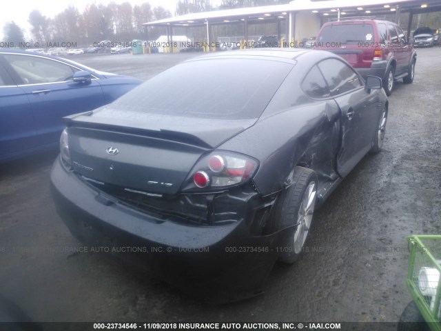 KMHHN66F17U236352 - 2007 HYUNDAI TIBURON GT/SE/GT LIMITED GRAY photo 4