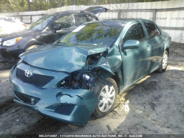 2T1BU4EE3AC483449 - 2010 TOYOTA COROLLA S/LE/XLE GREEN photo 2