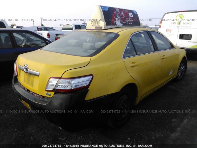 4T1BB3EK2AU121553 - 2010 TOYOTA CAMRY HYBRID YELLOW photo 4