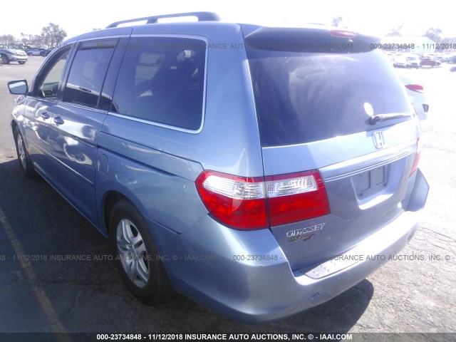 5FNRL38457B105121 - 2007 HONDA ODYSSEY EX Mavi foto 3