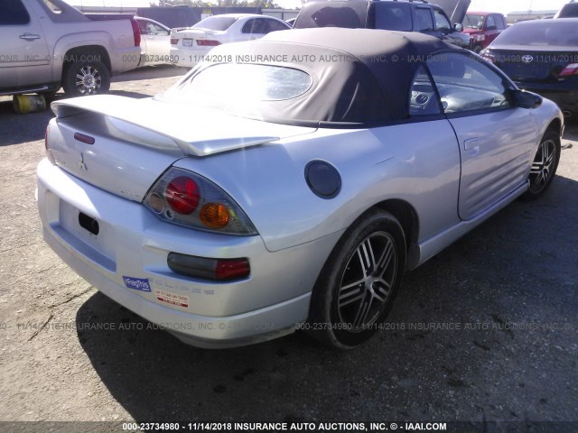 4A3AE75H03E205528 - 2003 MITSUBISHI ECLIPSE SPYDER GTS SILVER photo 4