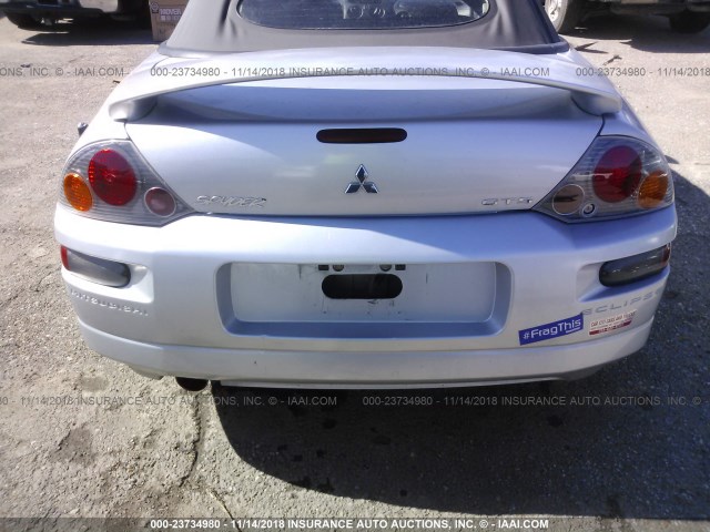 4A3AE75H03E205528 - 2003 MITSUBISHI ECLIPSE SPYDER GTS SILVER photo 6