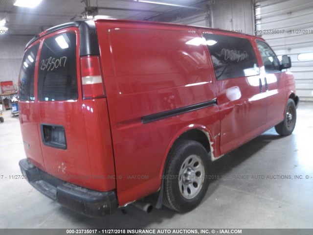 1GCSGAFX5B1146647 - 2011 CHEVROLET EXPRESS G1500  RED photo 4