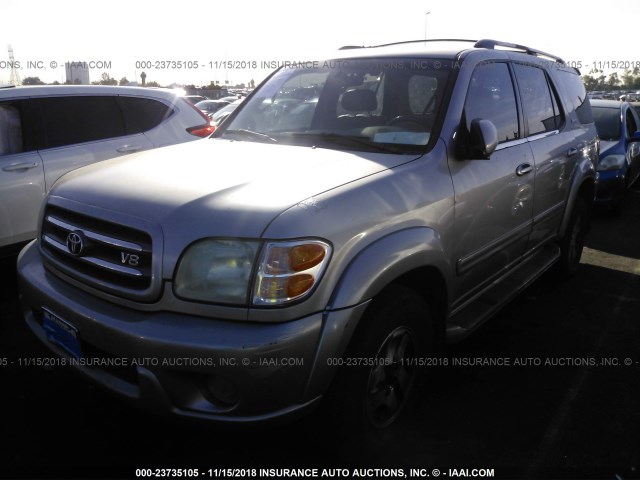 5TDZT38A11S038526 - 2001 TOYOTA SEQUOIA LIMITED GRAY photo 2
