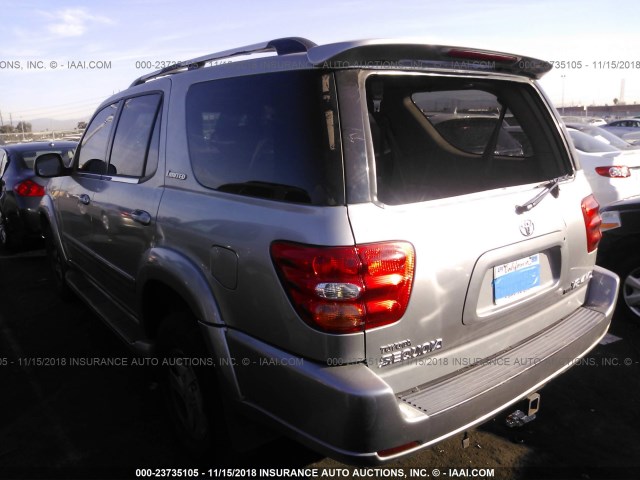 5TDZT38A11S038526 - 2001 TOYOTA SEQUOIA LIMITED GRAY photo 3