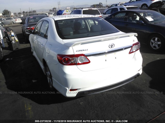 5YFBU4EE6DP212972 - 2013 TOYOTA COROLLA S/LE أبيض صورة 3