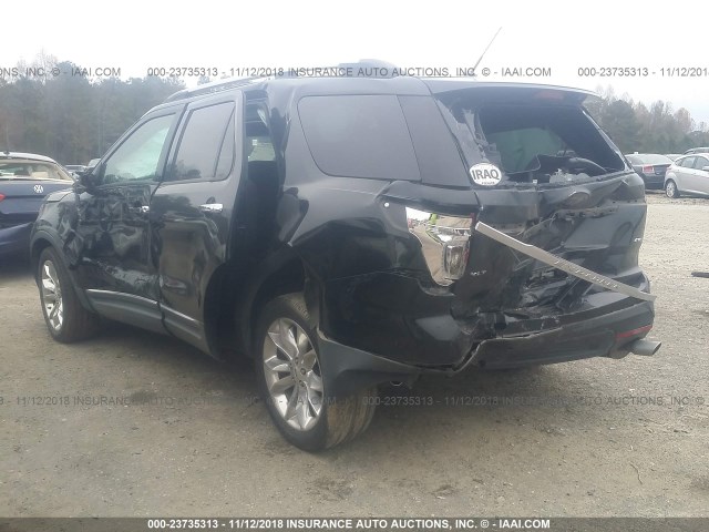 1FM5K8D81DGC37295 - 2013 FORD EXPLORER XLT BLACK photo 3