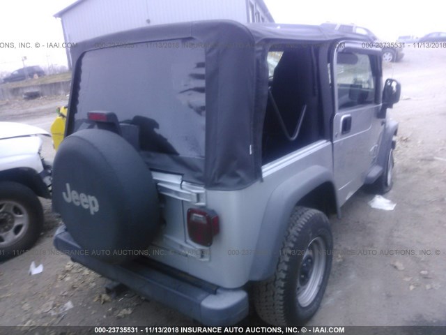 1J4FA29104P739469 - 2004 JEEP WRANGLER / TJ SE SILVER photo 4