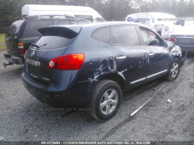 JN8AS5MT2DW031628 - 2013 NISSAN ROGUE S/SV BLUE photo 4