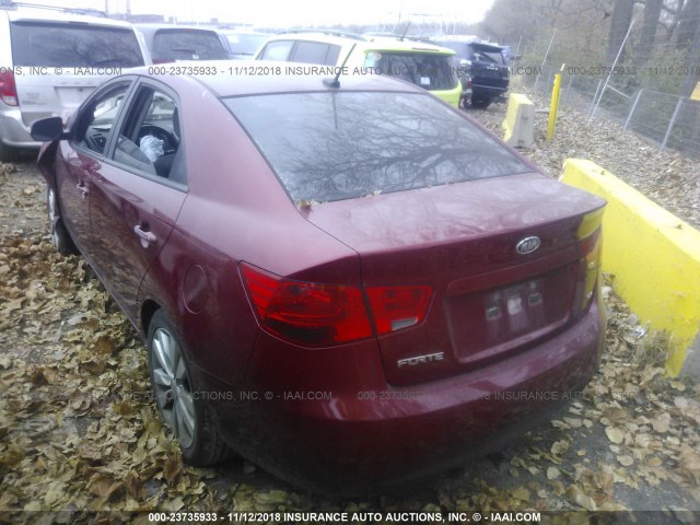 KNAFW4A36A5109895 - 2010 KIA FORTE SX BURGUNDY photo 3