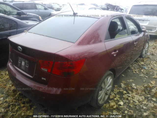 KNAFW4A36A5109895 - 2010 KIA FORTE SX BURGUNDY photo 4