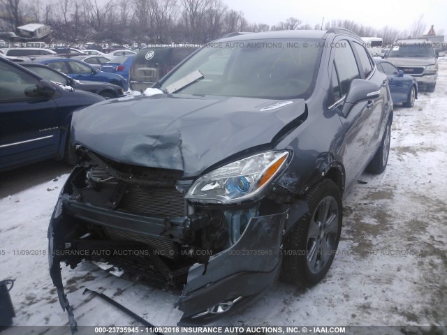 KL4CJCSB8EB551454 - 2014 BUICK ENCORE GRAY photo 2