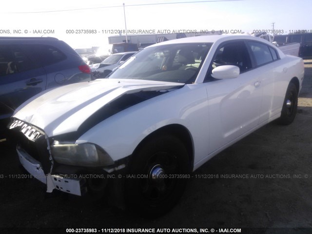 2B3CL1CG6BH550578 - 2011 DODGE CHARGER POLICE WHITE photo 2