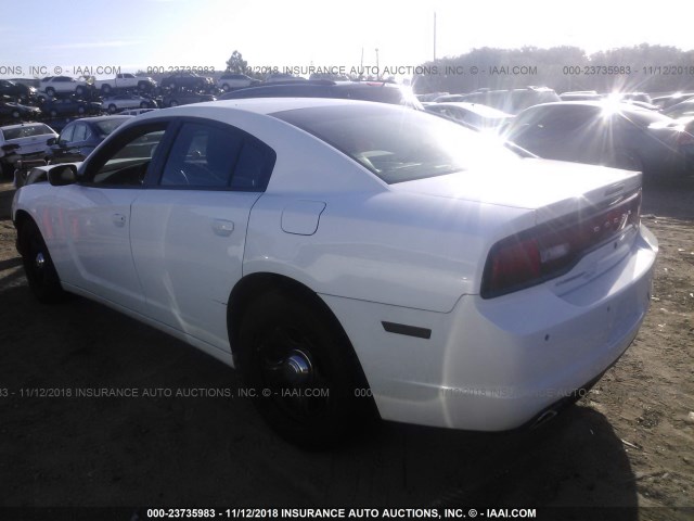 2B3CL1CG6BH550578 - 2011 DODGE CHARGER POLICE WHITE photo 3