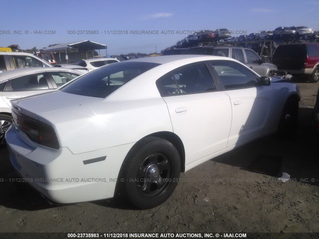 2B3CL1CG6BH550578 - 2011 DODGE CHARGER POLICE WHITE photo 4