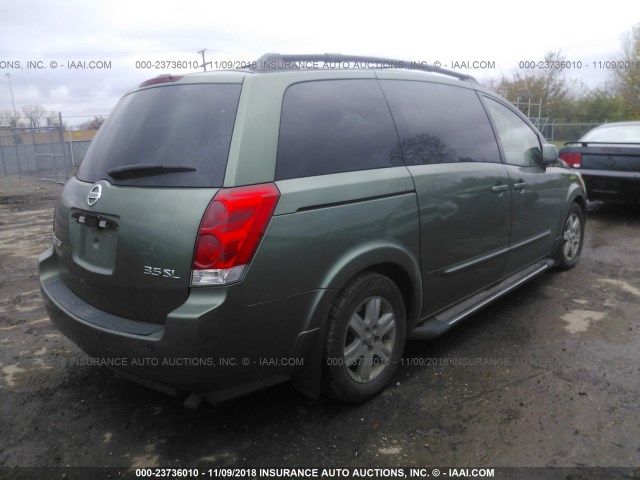 5N1BV28U34N339787 - 2004 NISSAN QUEST S/SE/SL GREEN photo 4