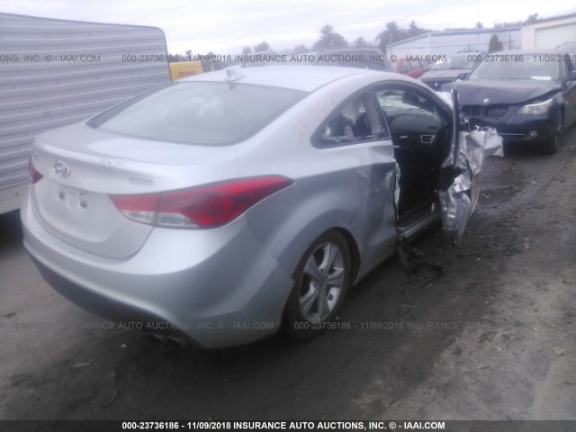 KMHDH6AE4DU007549 - 2013 HYUNDAI ELANTRA COUPE GS/SE SILVER photo 4