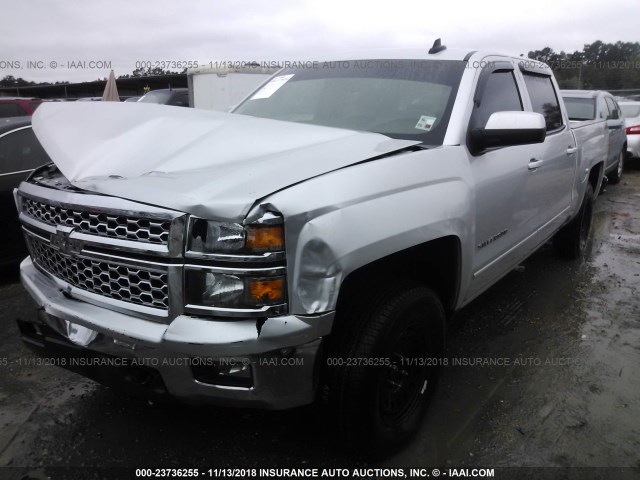 3GCUKREC5FG107049 - 2015 CHEVROLET SILVERADO K1500 LT SILVER photo 2