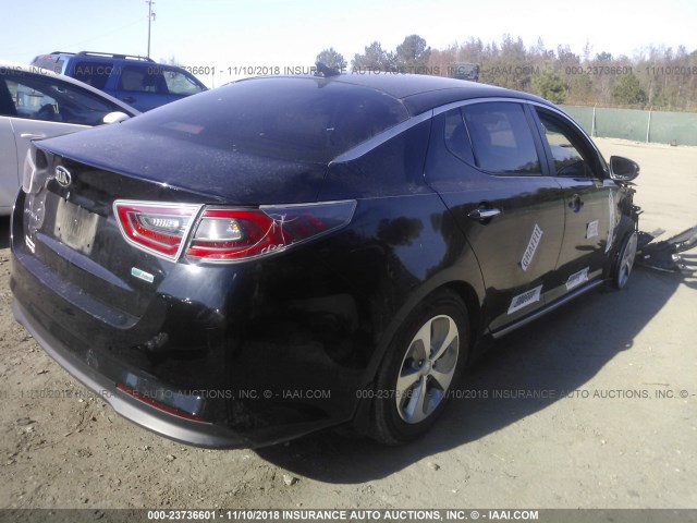 KNAGM4AD4F5089088 - 2015 KIA OPTIMA HYBRID BLACK photo 4