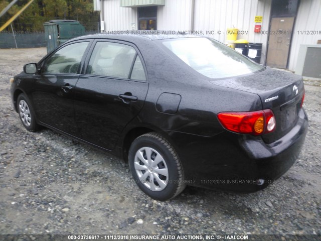 1NXBU4EE9AZ323512 - 2010 TOYOTA COROLLA S/LE/XLE BLACK photo 3