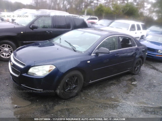 1G1ZH57B48F180752 - 2008 CHEVROLET MALIBU 1LT Dark Blue photo 2