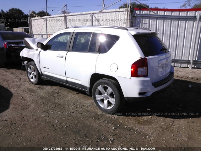 1C4NJCBA4CD500640 - 2012 JEEP COMPASS SPORT WHITE photo 3