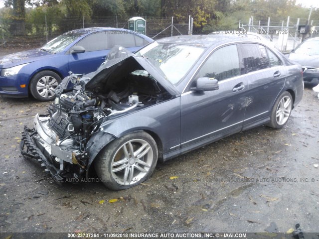 WDDGF4HB3DA777398 - 2013 MERCEDES-BENZ C 250 GRAY photo 2