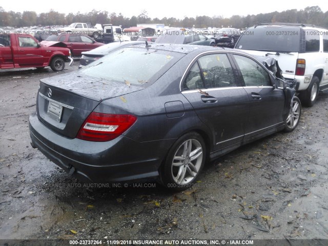 WDDGF4HB3DA777398 - 2013 MERCEDES-BENZ C 250 GRAY photo 4