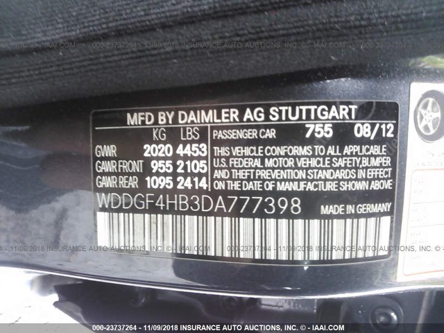 WDDGF4HB3DA777398 - 2013 MERCEDES-BENZ C 250 GRAY photo 9