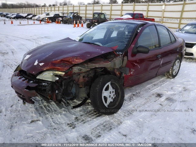 1G1JF524X17338202 - 2001 CHEVROLET CAVALIER LS RED photo 2