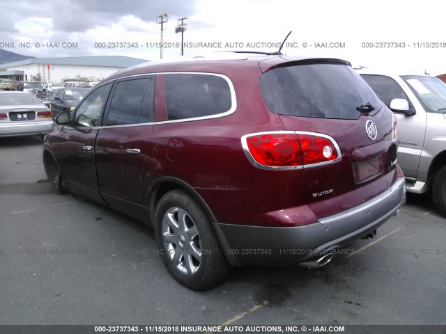 5GAEV23718J115130 - 2008 BUICK ENCLAVE CXL RED photo 3