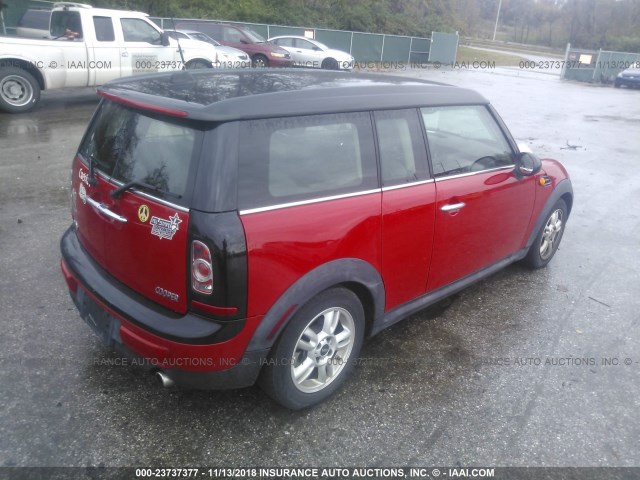 WMWZF3C50DT490343 - 2013 MINI COOPER CLUBMAN RED photo 4