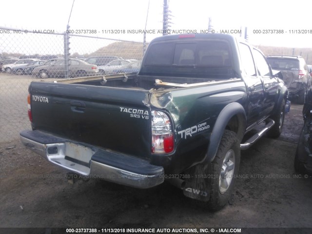 5TEHN72NX3Z290421 - 2003 TOYOTA TACOMA DOUBLE CAB 绿色 照片 4