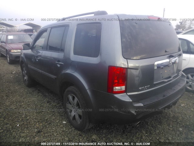 5FNYF4H94DB033988 - 2013 HONDA PILOT TOURING GRAY photo 3