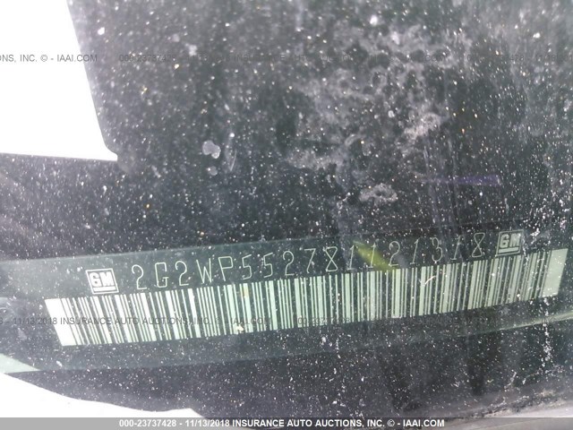 2G2WP552781121318 - 2008 PONTIAC GRAND PRIX Қара фото 9